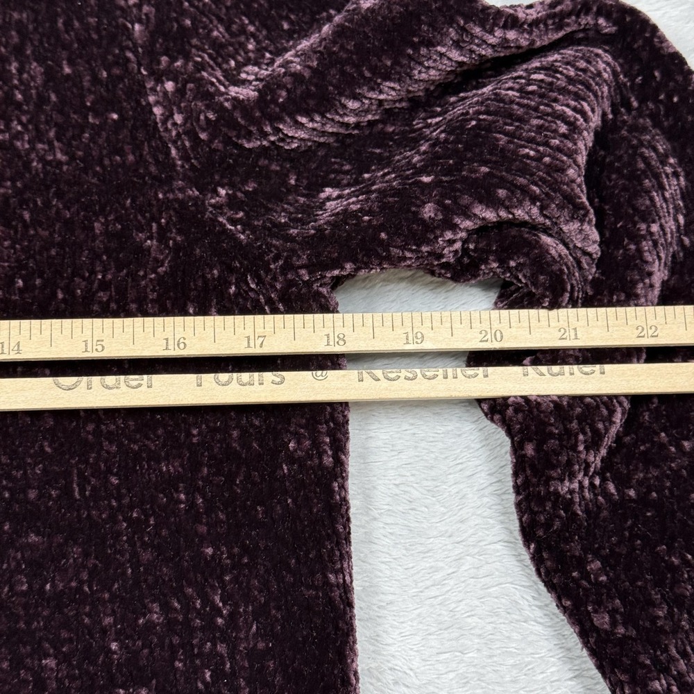 Orvis Sweater Womens Small Plum Soft Crewneck Relaxed Hi-Low Hem Ribbed Cuffs - Picture 6 of 11